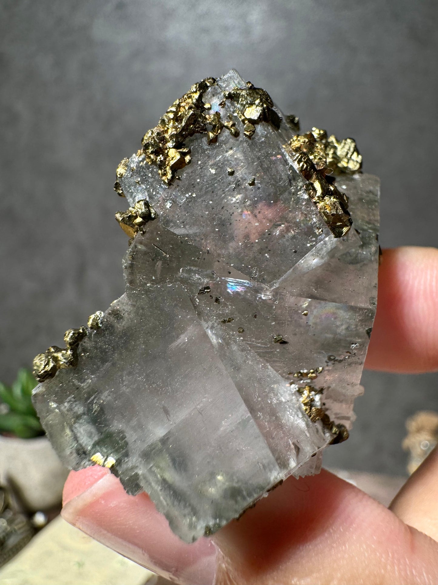 Gem Dolomite with Iridescent Chalcopyrite