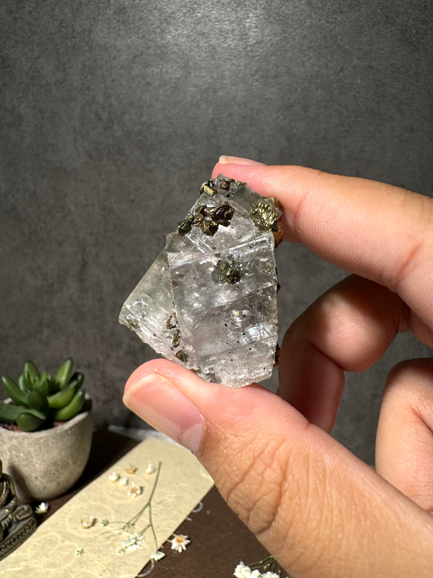 Gem Dolomite with Iridescent Chalcopyrite