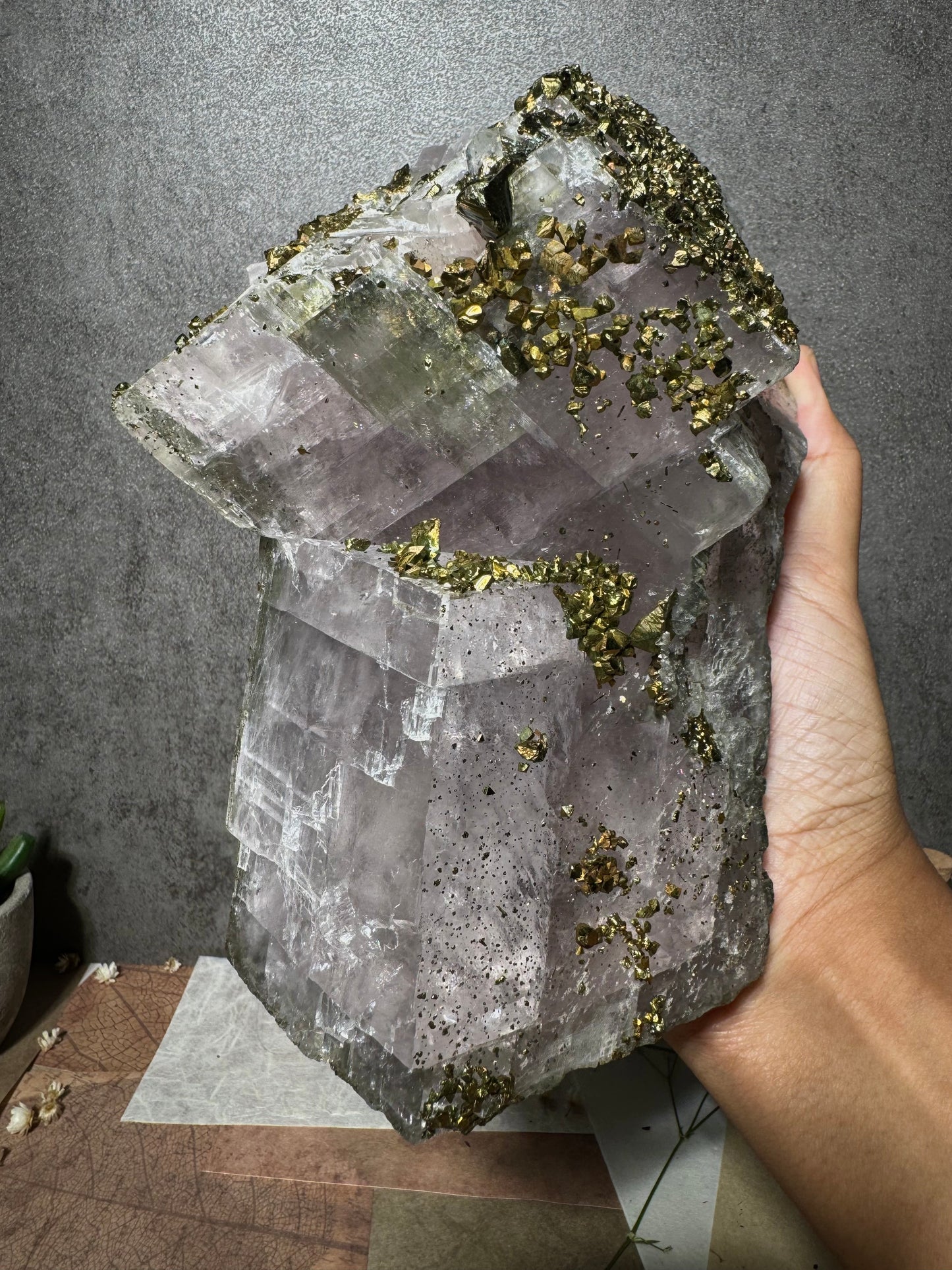 Gem Dolomite with Iridescent Chalcopyrite