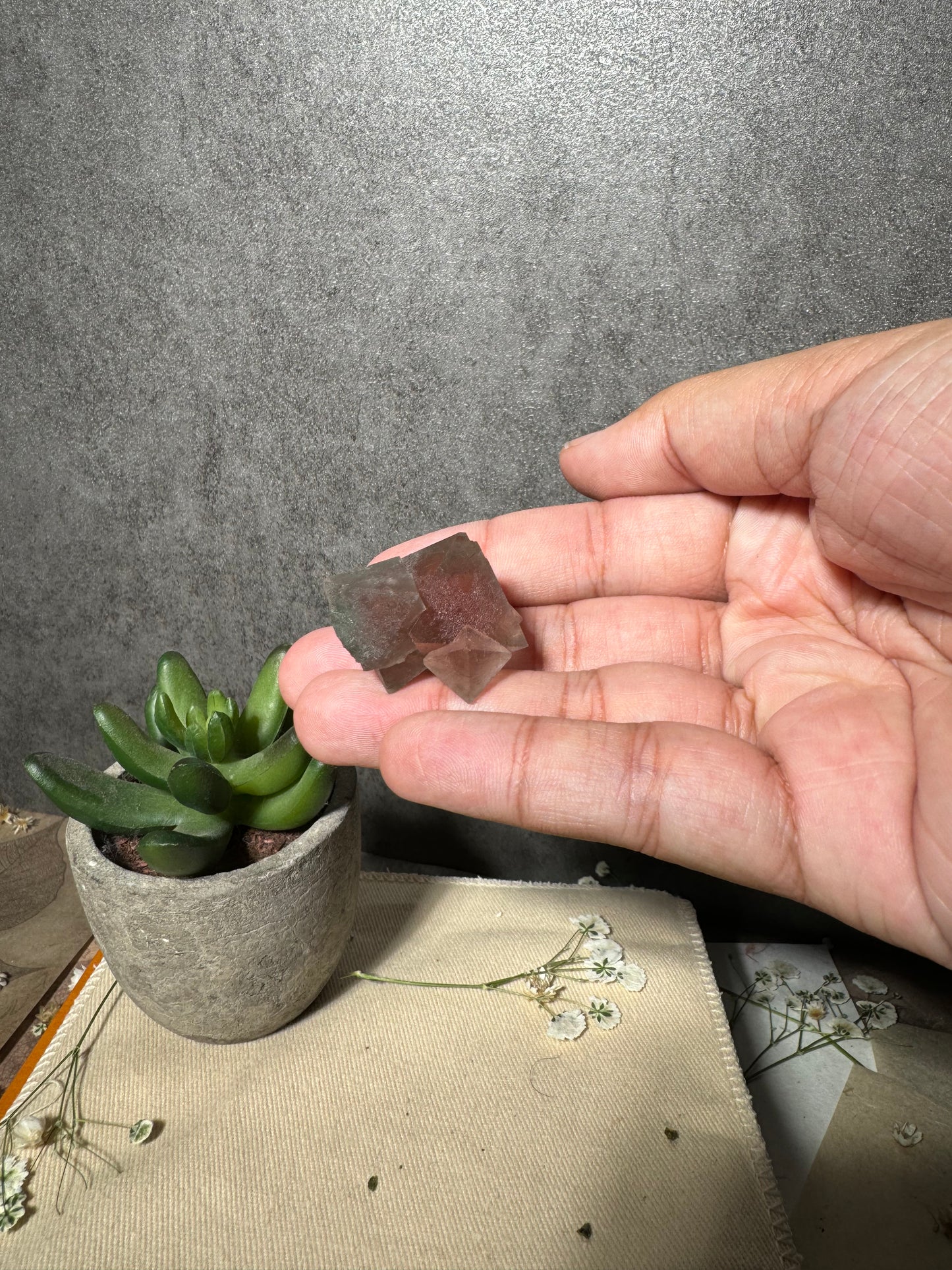 Red Octahedral Fluorite Cluster