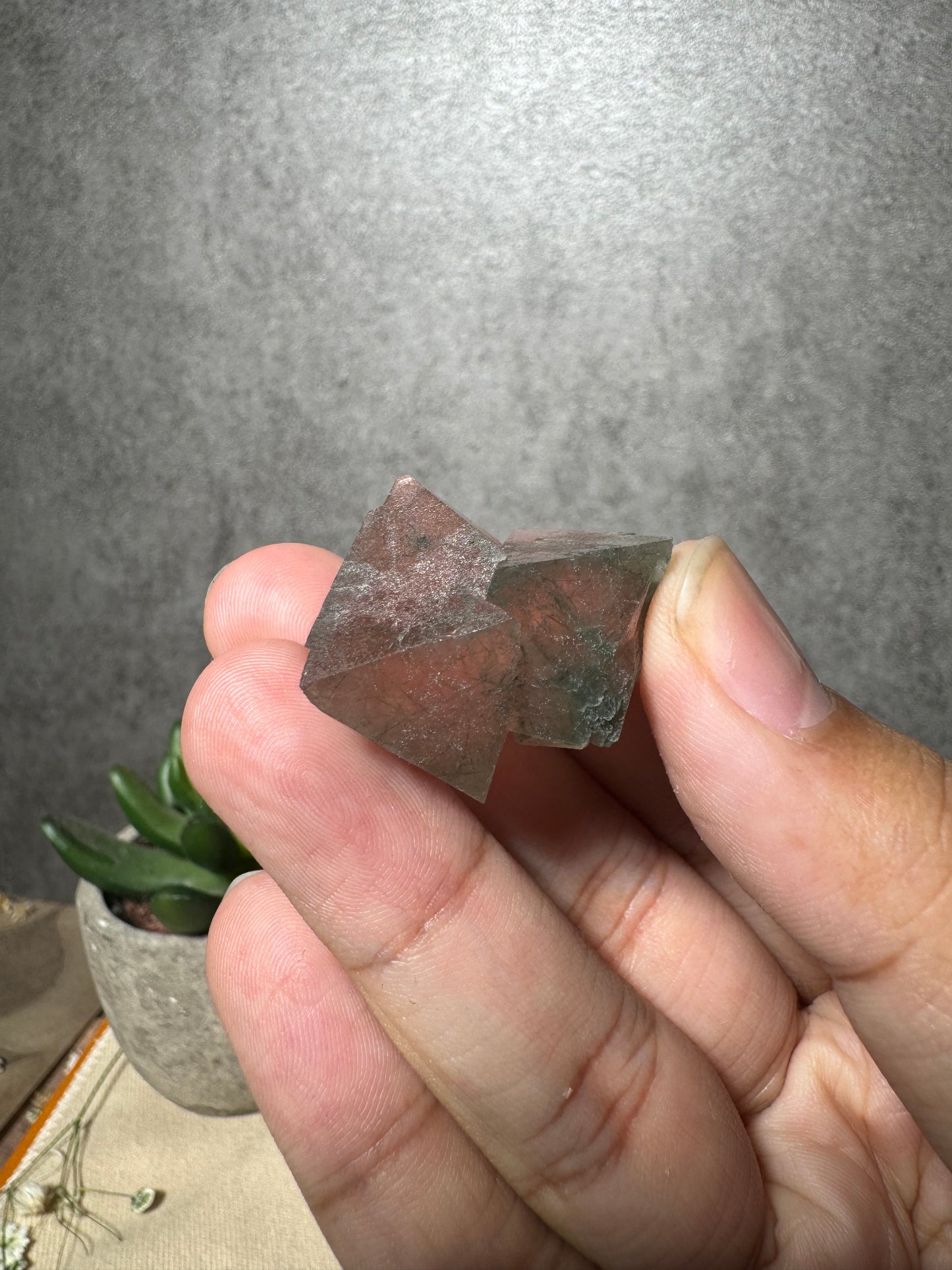 Red Octahedral Fluorite Cluster