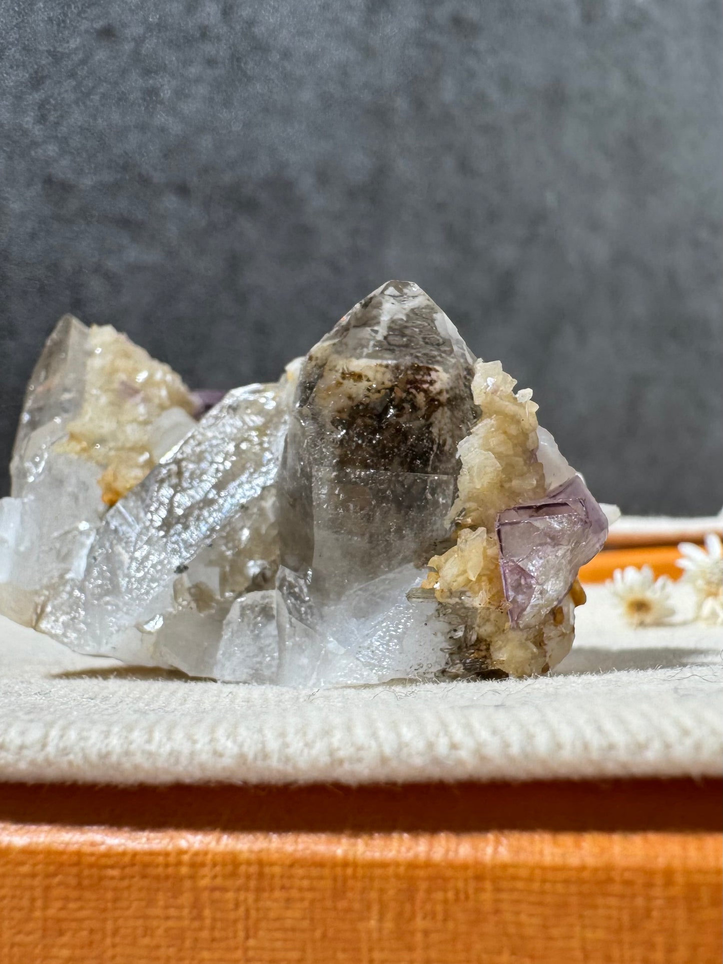 Quartz with Dolomite, Calcite and Fluorite