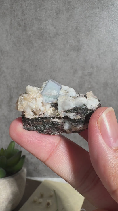 Porcelain Fluorite on Hübnerite (First Generation)