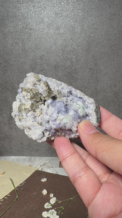 Porcelain Fluorite with Chalcopyrite (Second Generation)